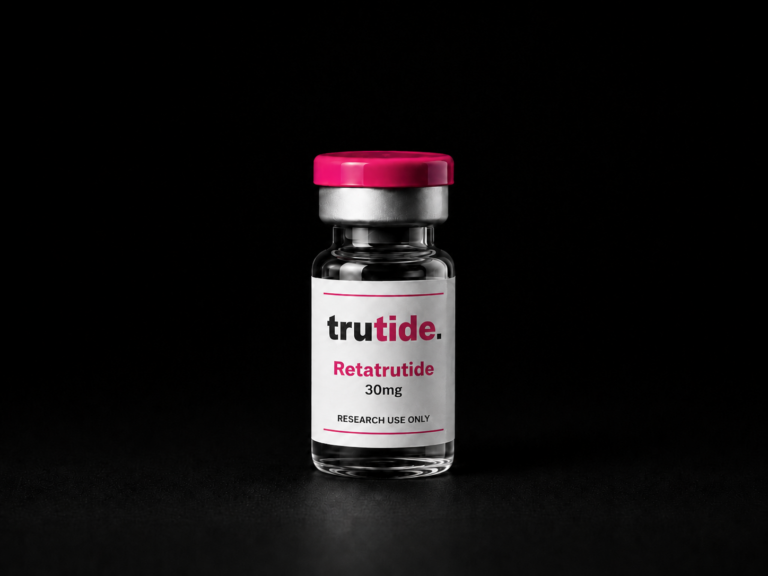 Retatrutide research peptide lyophilised powder vial